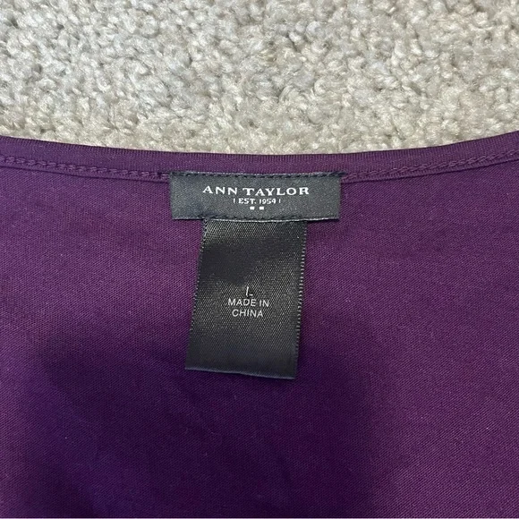 Ann Taylor size large women’s purple sequin scoop neck sleeveless top - Picture 3 of 10